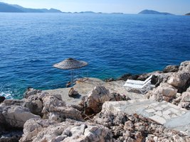 udsigt over Middelhavet og græsk ø Meis
